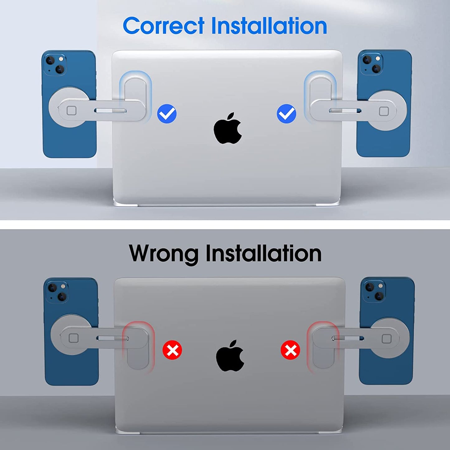 Techmatte Magnetic Phone Holder for Laptops Compatible with Iphone 14 13 12 Pro Max Iphone 14 Plus, Peloton Bike, Monitor Expansion, Portable Electronic Device Stand, Adjustable,Arm,Handle,Portable  TechMatte   