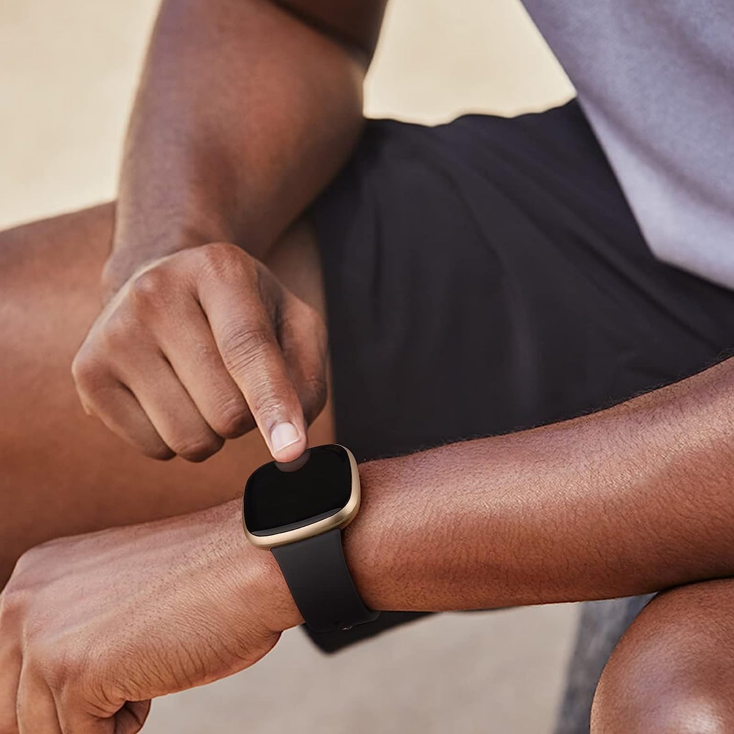 4 PACK Silicone Bands Compatible with Fitbit Versa 4 / Versa 3 Bands/Fitbit Sense 2 / Sense Bands Women Men, Soft Replacement Straps for Fitbit Versa 4 / Versa 3 / Sense 2 / Sense Smart Watch  AK   