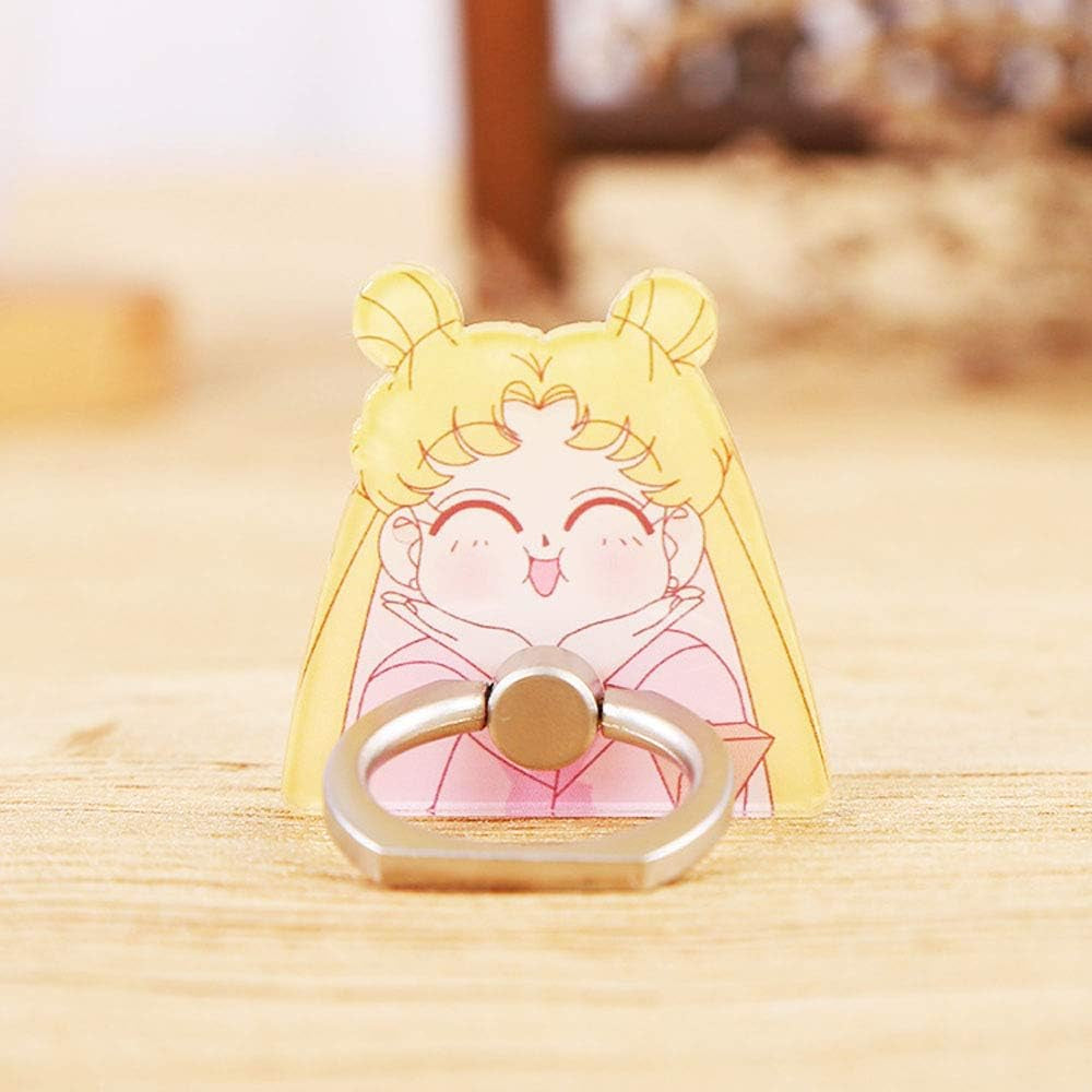 ZOSTLAND 3Pack Moon Guardian Fighter Phone Ring,Universal 360°Adjustable Phone Case Finger Grip Stand Holder Desk Stent Mount Car Hook Compatible with Iphone 13 12 11 MAX X plus Ipad (3Pcs Moon Girl)  ZOEAST   