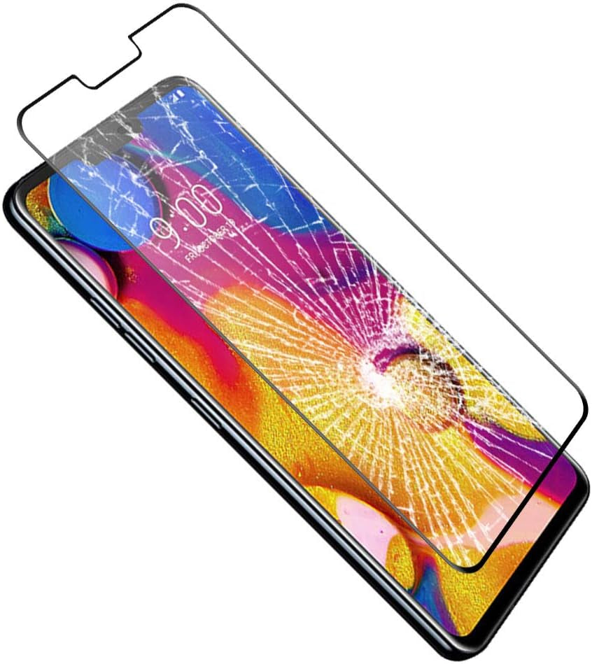 CENTAURUS Screen Protector for L-G V40 Thinq, (3 Pack) Bubble Free Case Friendly Anti-Scratch H9 Hardness Full Coverage Silk Print Black Tempered Protective Film Compatible with L-G V40 Thinq 6.4 Inch  CE CENTAURUS ELECTRONICS   