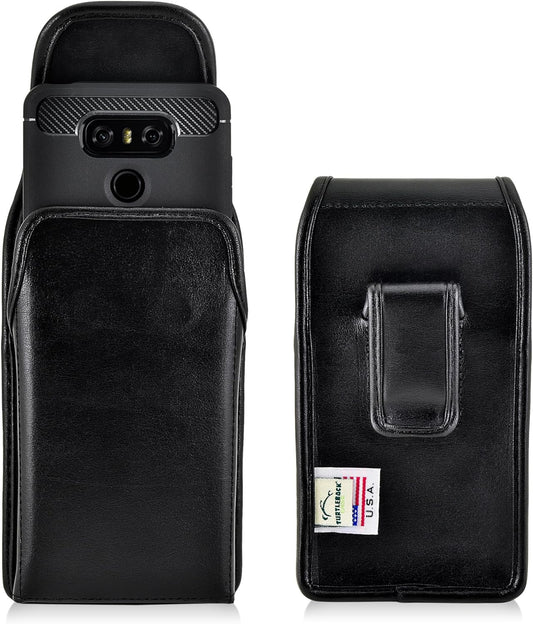 Turtleback Holster Made for LG G6 Black Vertical Belt Case Leather Pouch with Executive Belt Clip Made in USA  Turtleback   