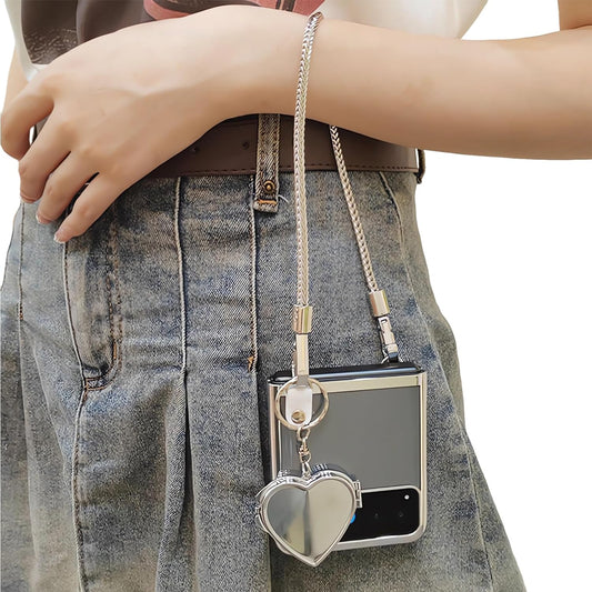 RAKKYO for Motorola Razr plus Case, Clear Cover with Bracelets Love Shape Mirror, Kawaii Woman Case for Motorola Razr 40Ultra (Moto Razr40Ulta)  RAKKYO   