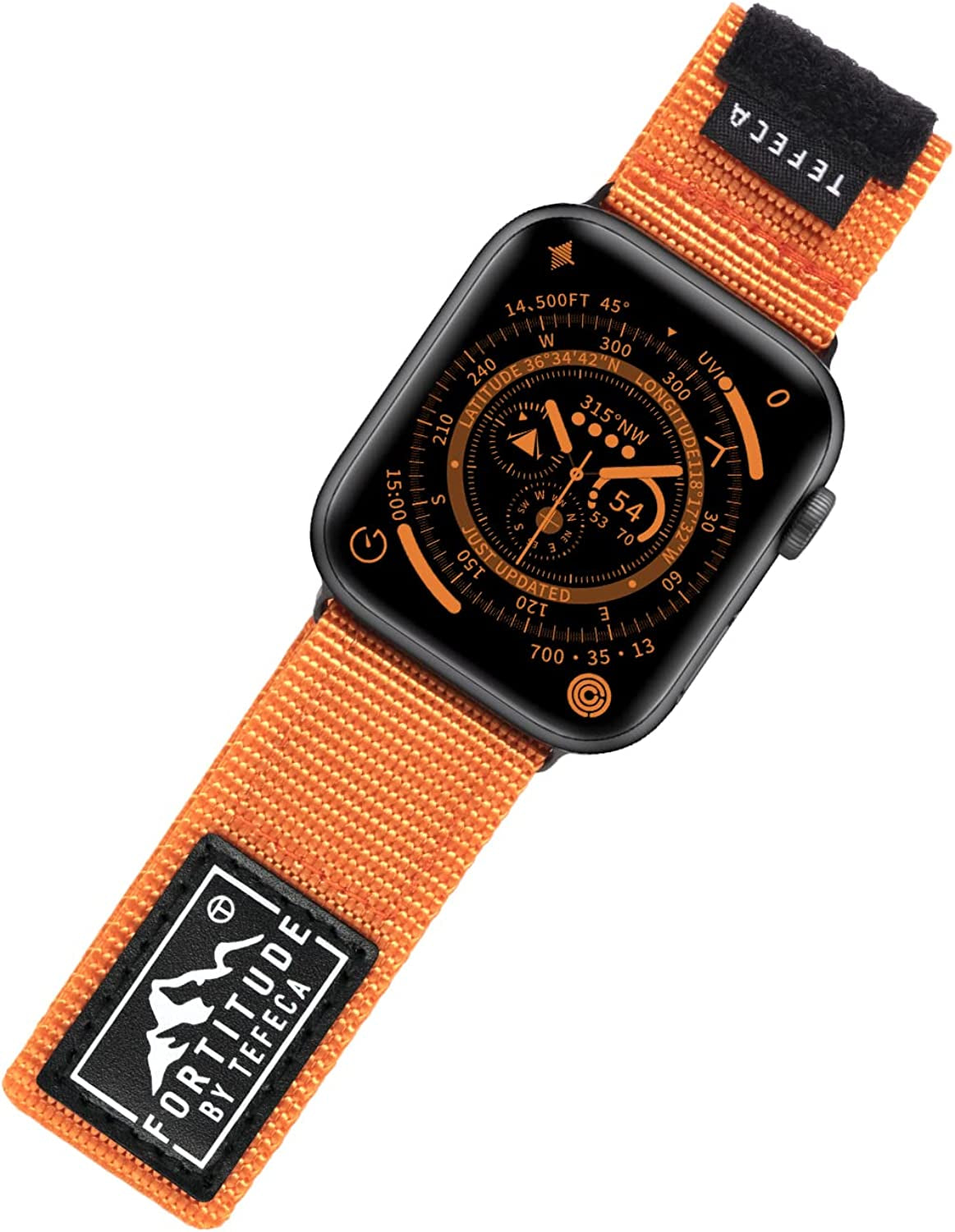 Tefeca Fortitude Series Adjustable Band for Apple Watch/Apple Watch Ultra  Tefeca Standard Wide Orange Nylon 41/40/38mm 