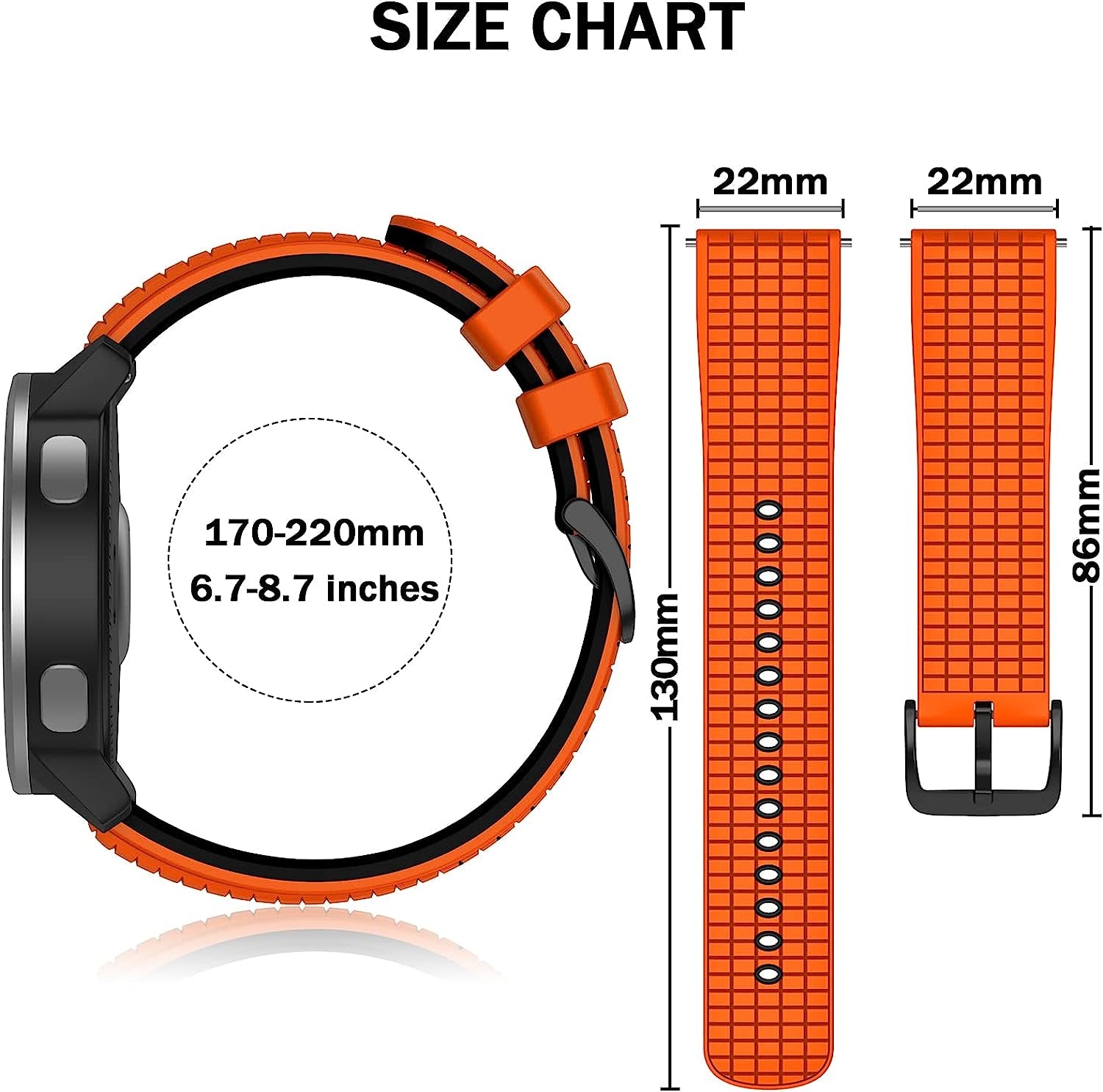 ISABAKE Watch Band for Compatible with Garmin Vivoactive 4/ Samsung Galaxy Watch 46Mm, 22Mm Silicone Bands for Ticwatch Pro S2//E2/Venu 2/Samsung Gear S3 Classic/Samsung Gear S3 Frontier/ Huawei GT Smartwatch  Isabake   