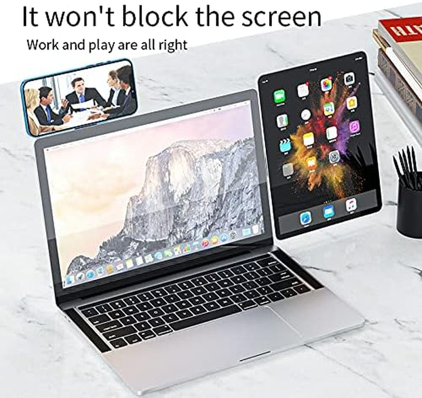 Magnetic Phone Holder for Laptop, Laptop Side Mount Clip Compatible with All Mobile Phone, Improve Office and Home Efficiency. (Rose Gold)  Duo Technology   