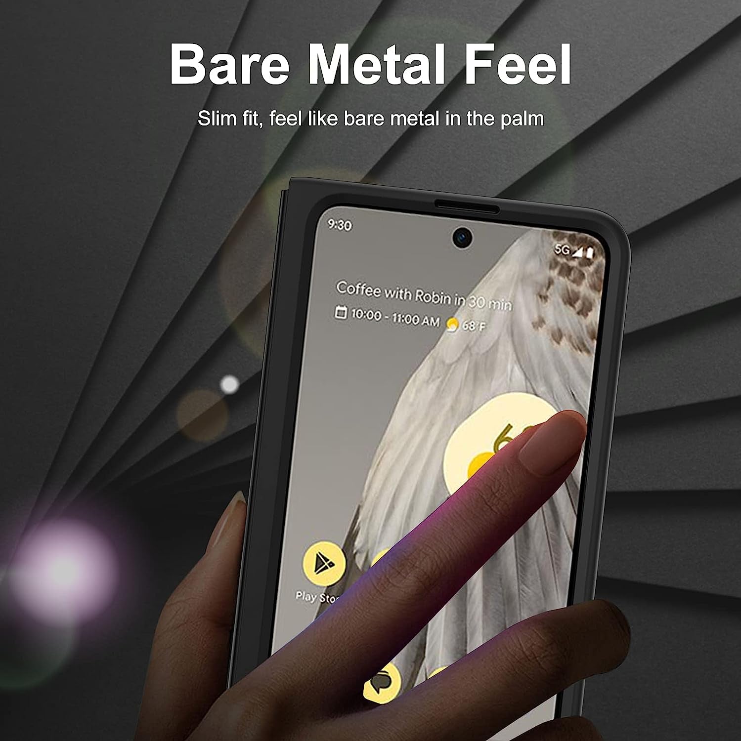 For Google Pixel Fold Case 2023 New, 2 in 1 Ultra Slim Lightweight Anti-Drop Wear-Resistant PC Material Hard Flip Cover for Google Pixel Fold 5G Heavy Duty Protective Phone Case (Black)  Giyer   