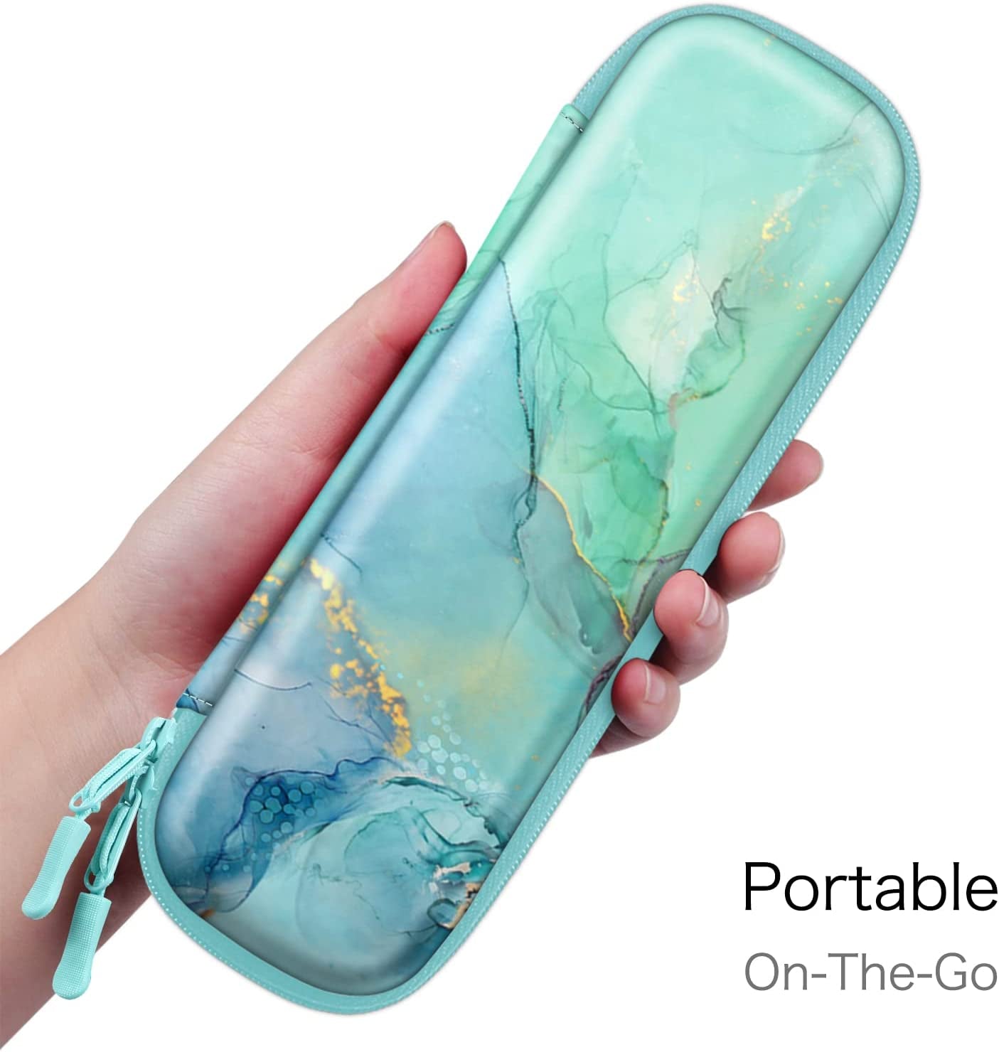 Fintie Holder Case for Apple Pencil (1St and 2Nd Generation), PU Leather Protective Carrying Bag Sleeve Compatible with Apple Pen Accessories, USB Cable, Earphone, Samsung Stylus, Emerald Marble  Fintie   