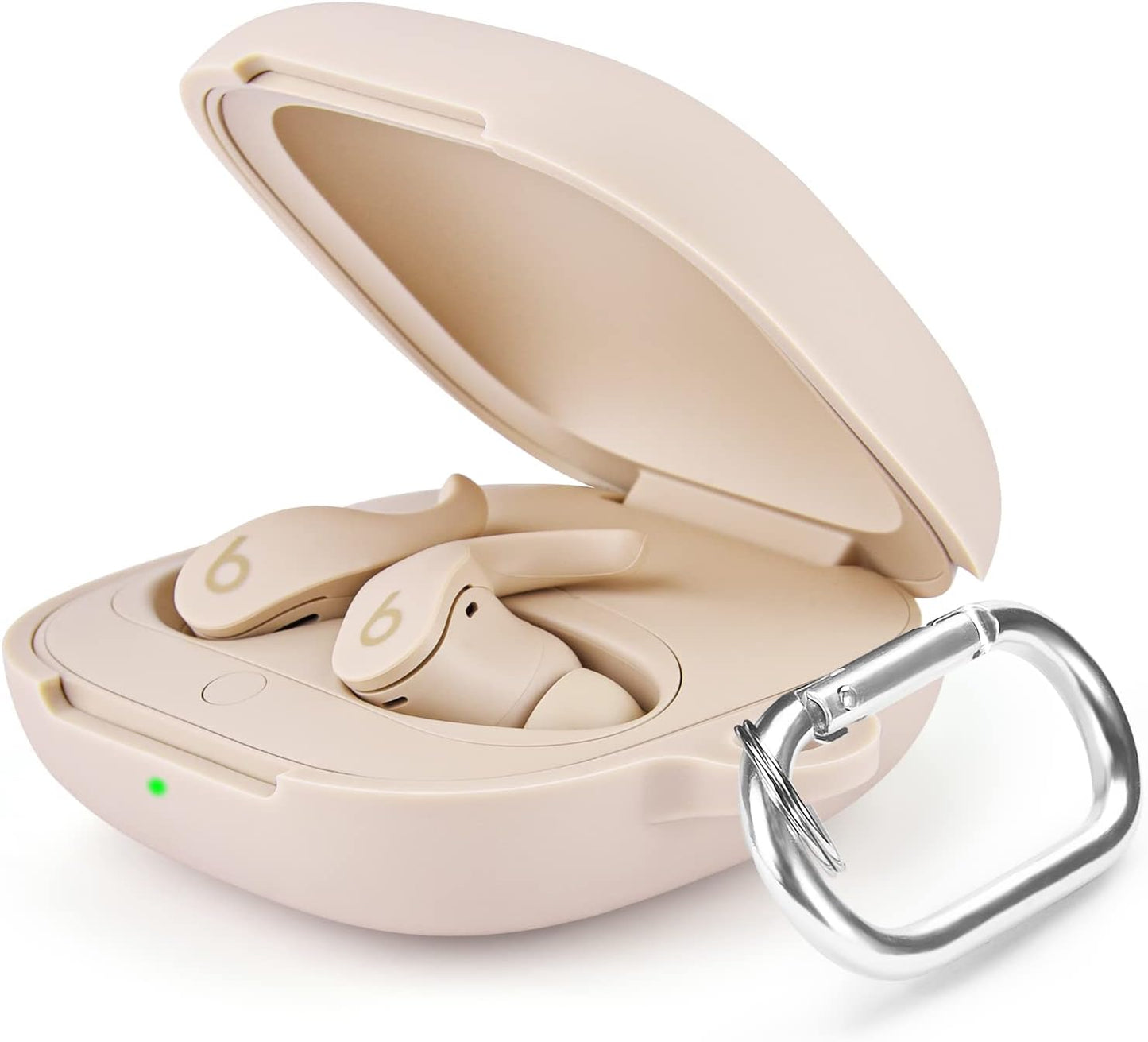 Beats Fit Pro Case Cover, AIRSPO Soft Silicone Case for Beats Fit Pro 2021 Shockproof Beats Fit Pro Earbuds Case Cover with Keychain (Black)  AIRSPO Moon  