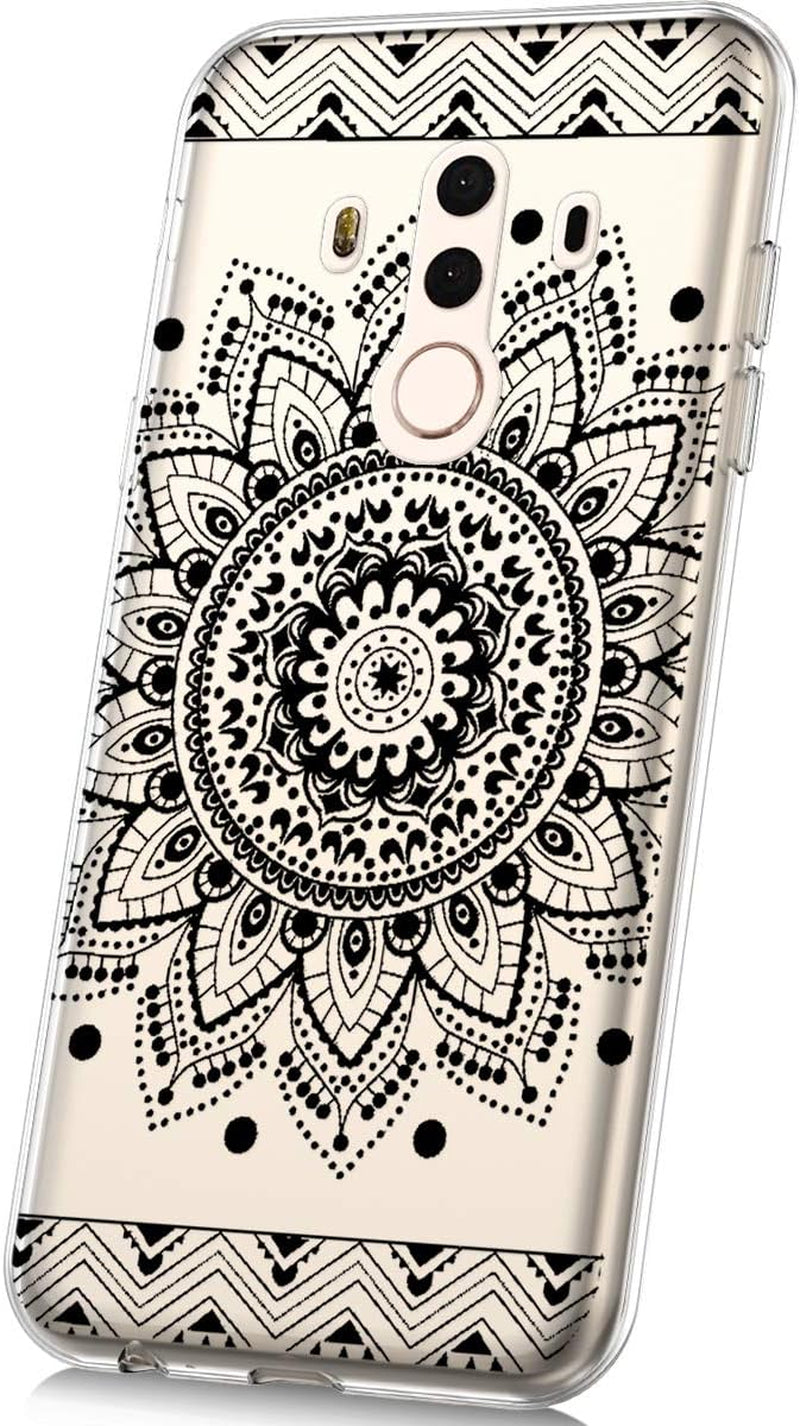 PHEZEN Case for Huawei Mate 10 Pro Case,Cute Art Design Soft Flexible Crystal Clear TPU Silicone Rubber Case Ultra Thin Transparent TPU Bumper Cover Phone Case for Huawei Mate 10 Pro,Blue Dreamcatcher  PHEZEN Black Mandala Flower  