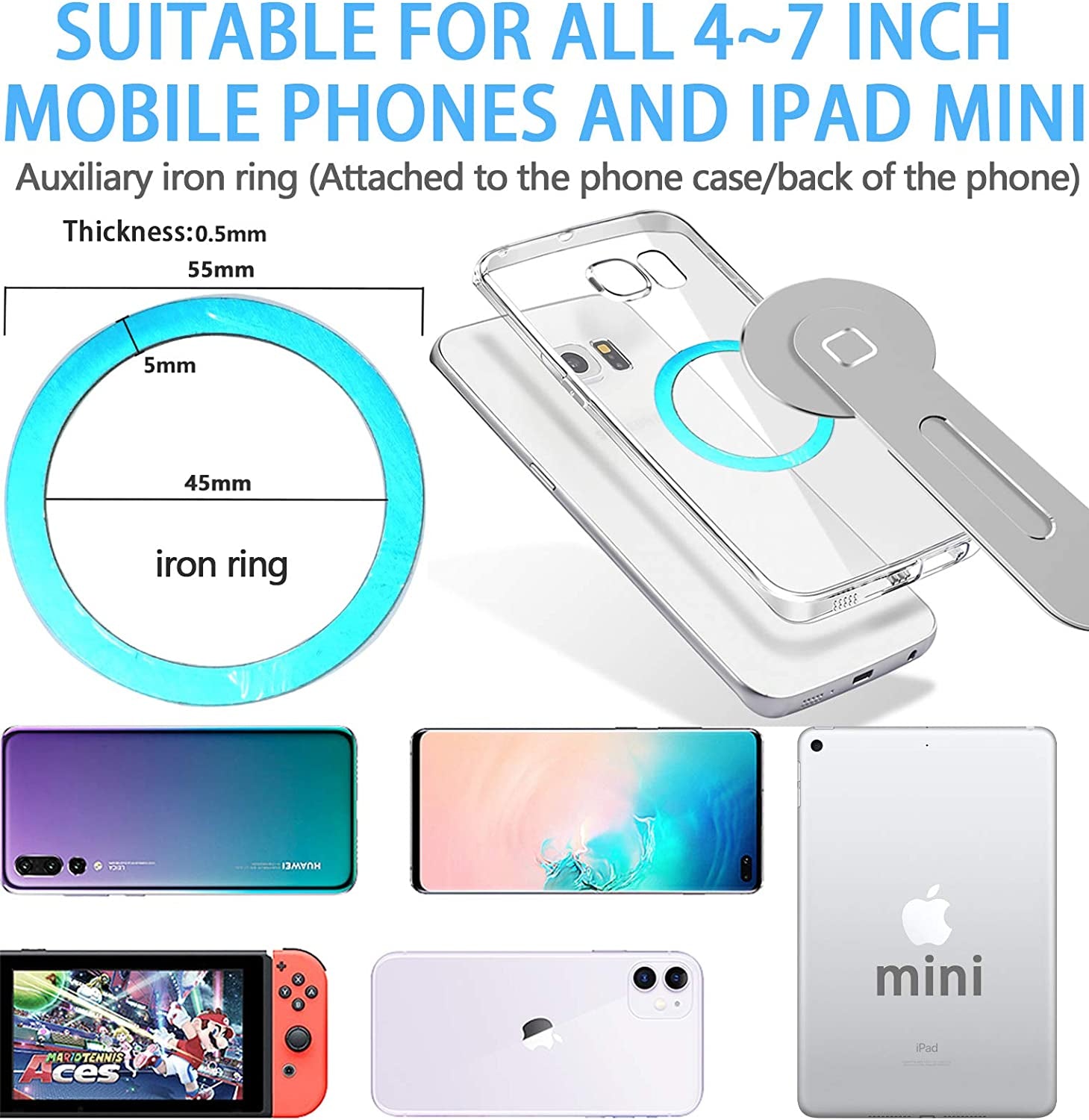 [New Upgraded] Magnetic Laptop Phone Holder Computer Monitor Side Cell Phone Mount Slim & Foldable Compatible with Iphone 14/13 /12 Series Magsafe Case and All Phones, Silver  Doter   