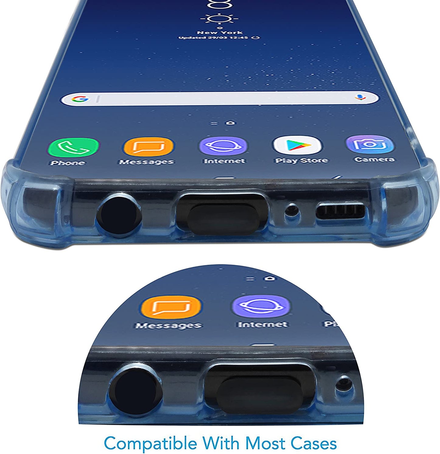 Portplugs USB C Dust Plugs (10-Pack) - Compatible with Samsung Galaxy S23/S22/S21/S20, Pixel, Type C Android Charge Ports, Macbook, Tear Resistant Silicone Plugs with Cleaning Brush (Black)  PortPlugs   