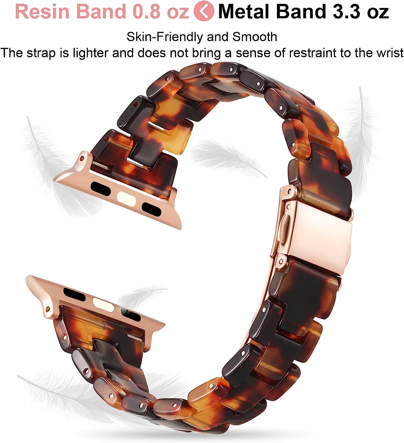 Slim Resin Bands Compatible with Apple Watch Band 38Mm 40Mm 41Mm 42Mm 44Mm 45Mm 49Mm Thin Light Strap with Stainless Steel Buckle Replacement Bracelet for Iwatch Ultra Series 8 SE 7 6 5 4 3 2 1  Arctime   