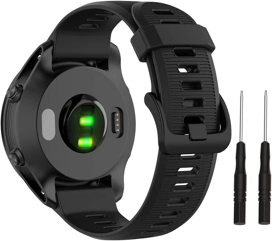 ISABAKE Band for Garmin Forerunner 935/Forerunner 945/Forerunner 745,Compatible with Fenix 5/ Fenix 5Plus/ Fenix 6/ Fenix 6 Pro/Approach S60 ,Soft Silicone 22Mm Replacement Bands Strap(Dark Blue)  ISABAKE Black  