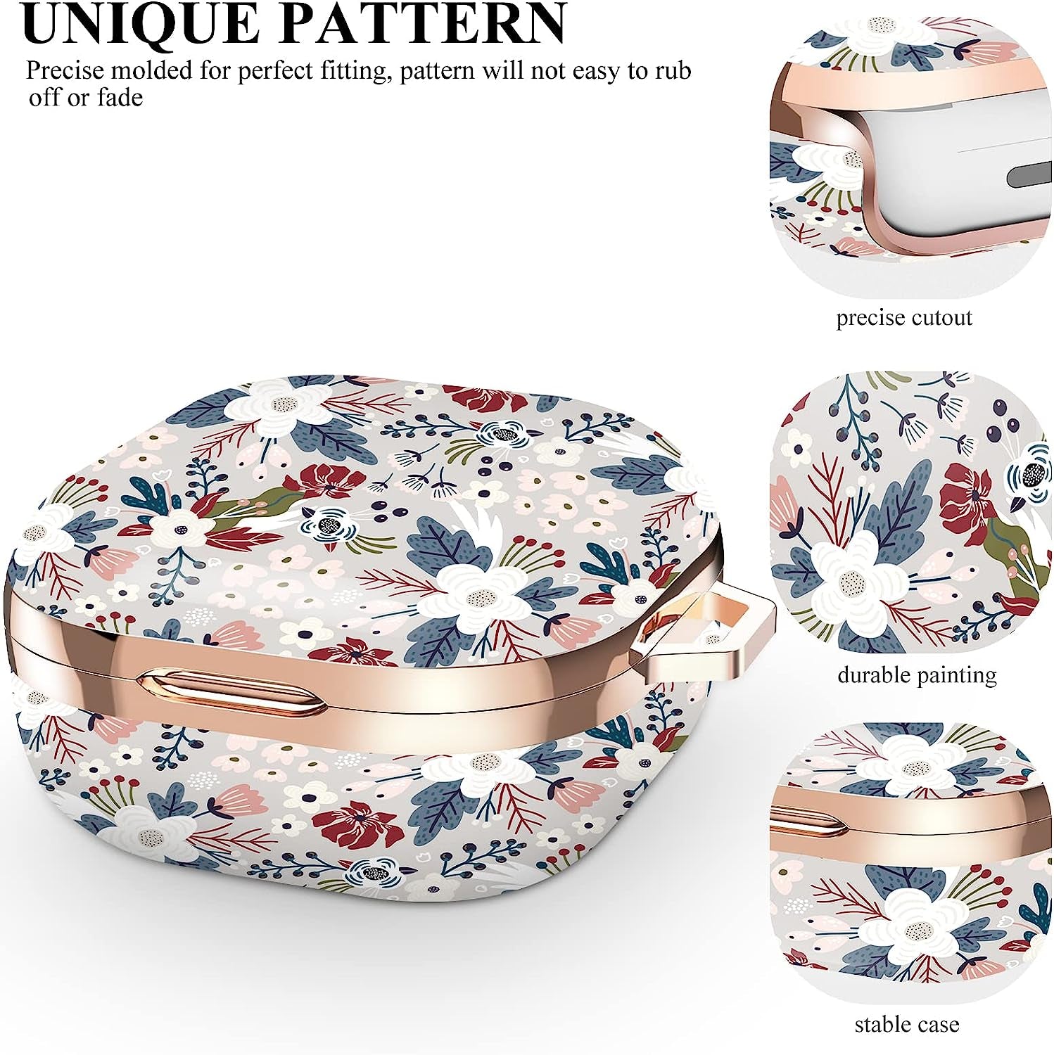 Happypapa Case for Samsung Galaxy Buds2 Pro (2022)/ Galaxy Buds 2 (2021)/ Galaxy Buds Pro (2021)/ Galaxy Buds Live (2020) for Women Girls Kids Men Full Protective Case Cover (Flowers Berries)  Happypapa   