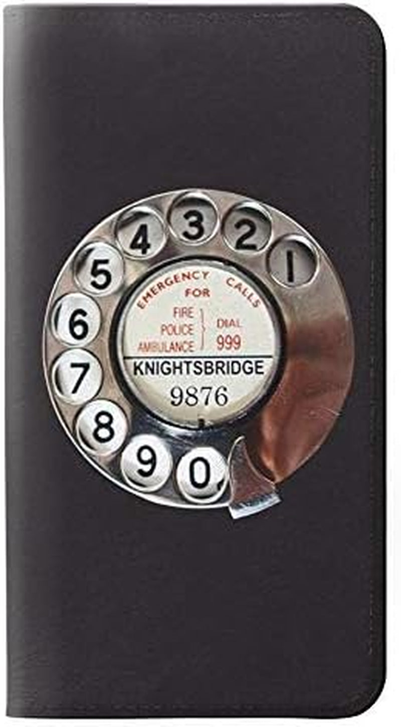 RW0059 Retro Rotary Phone Dial on PU Leather Flip Case Cover for LG V30, LG V30 Plus, LG V30S Thinq, LG V35, LG V35 Thinq  jjphonecase   