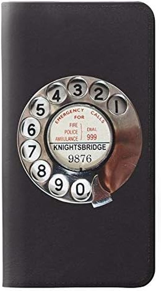 RW0059 Retro Rotary Phone Dial on PU Leather Flip Case Cover for LG V30, LG V30 Plus, LG V30S Thinq, LG V35, LG V35 Thinq  jjphonecase   