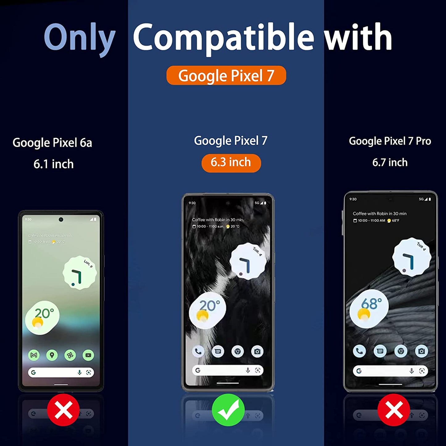 IMBZBK [4+4 Pack] for Google Pixel 7 Screen Protector 4 Pack 9H Tempered Glass 4 Pack HD Camera Lens Protector Cover Accessories Protection Case Friendly Mounting Frame Support Fingerprint Rreader  IMBZBK   