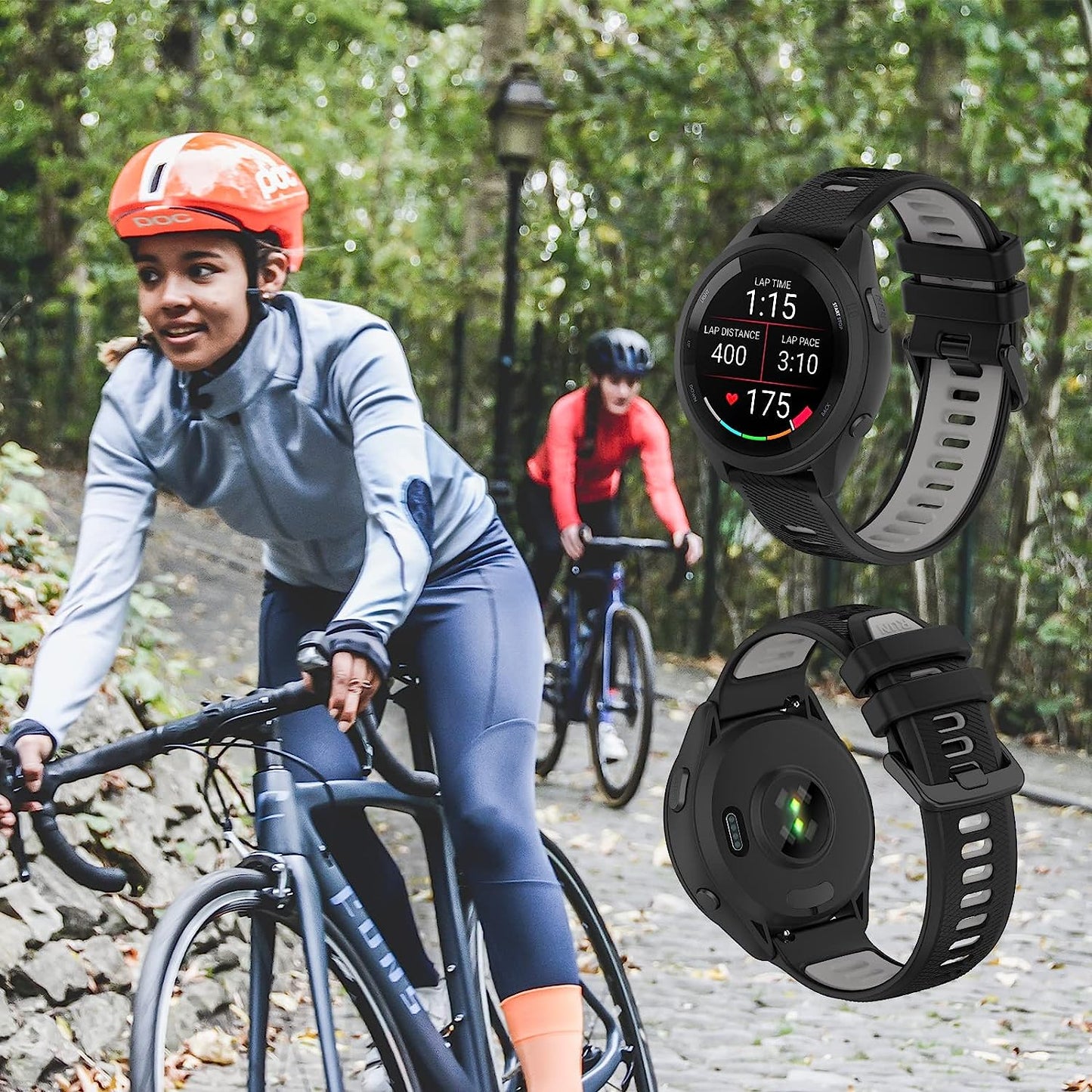 Replacement Band for Garmin GPS Running Smartwatch Band,Soft Silicone Adjustable Sport Band, Easy Change Silicone Replacement Soft Rubber Watch Band  Gusfeliz   