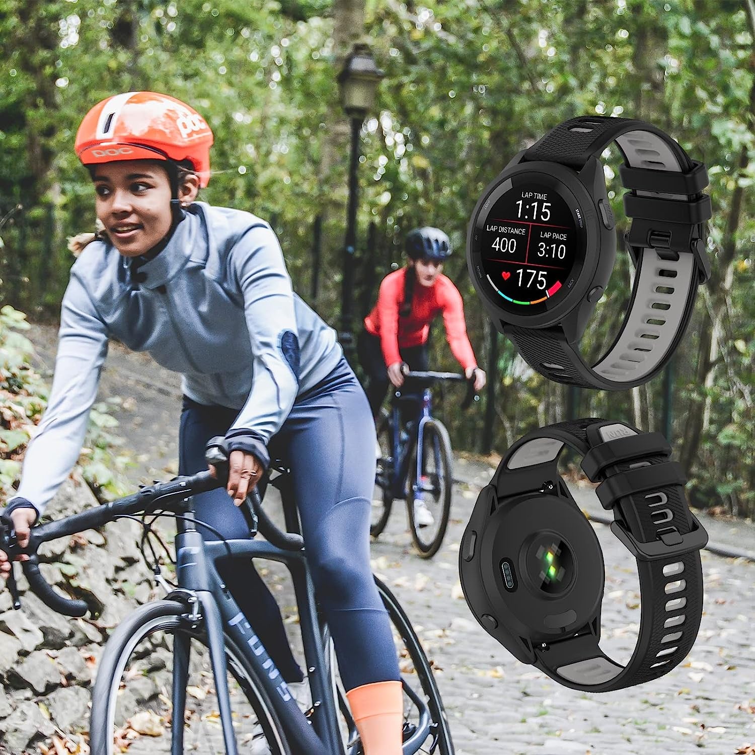 Replacement Band for Garmin GPS Running Smartwatch Band,Soft Silicone Adjustable Sport Band, Easy Change Silicone Replacement Soft Rubber Watch Band  Gusfeliz   