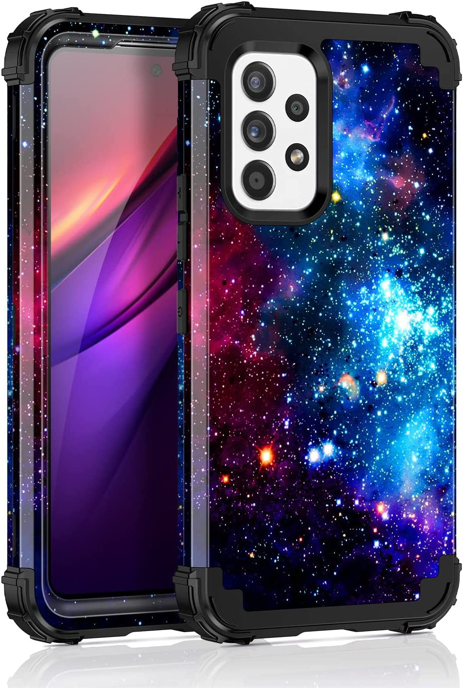 Miqala for Galaxy A53 5G Case,Glow in the Dark Three Layer Shockproof Hard Plastic+Silicone Rubber Protective Case for Samsung Galaxy A53 5G,Blue Sky  Miqala   