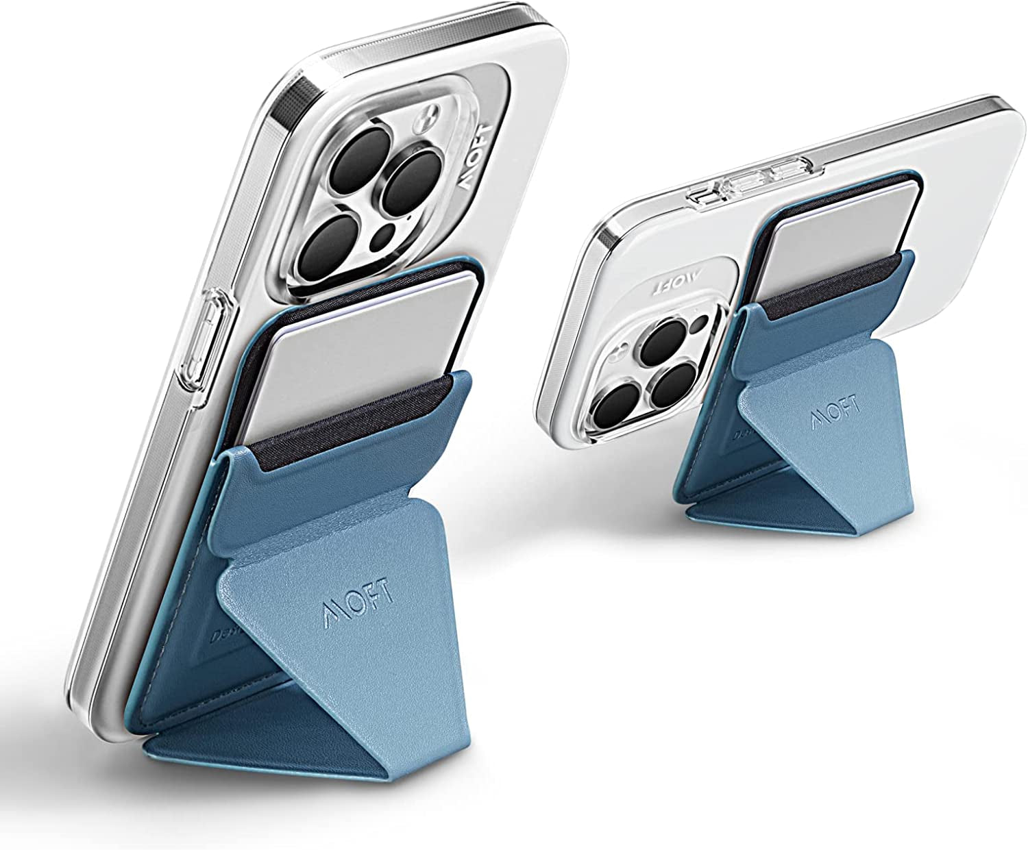 MOFT Magsafe Wallet Stand for Iphone 14/13/12 Series Magsafe Compatible Phone Stand with 3 Viewing Angles (Night Black)  MOFT Windy Blue  