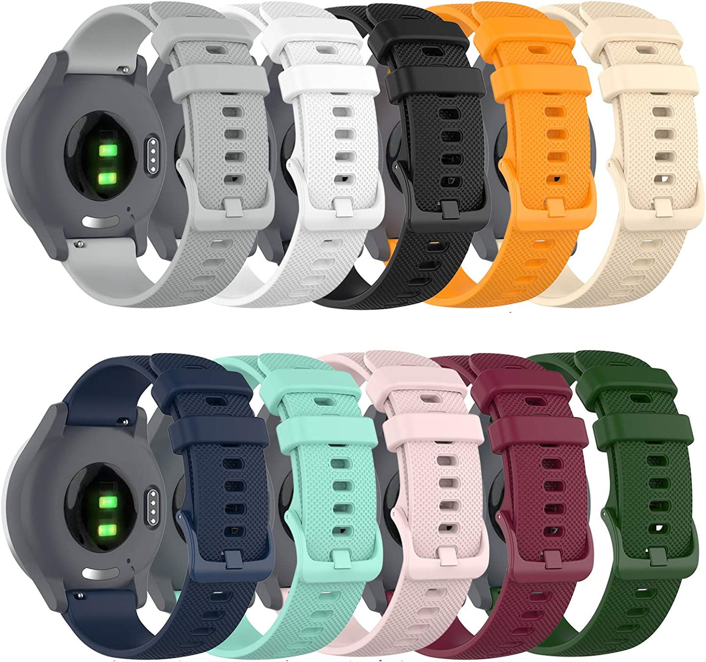 Ruentech Bands Compatible with Garmin Vivoactive 4S/Vivomove 3S/Venu 2S/Forerunner 255S 265S Band Silicone Quick Release Straps 18MM Replacement Wristband (10 Colors)  RuenTech   