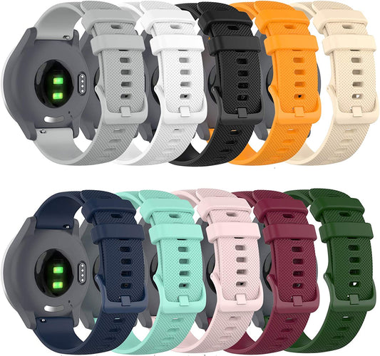 Ruentech Bands Compatible with Garmin Vivoactive 4S/Vivomove 3S/Venu 2S/Forerunner 255S 265S Band Silicone Quick Release Straps 18MM Replacement Wristband (10 Colors)  RuenTech   