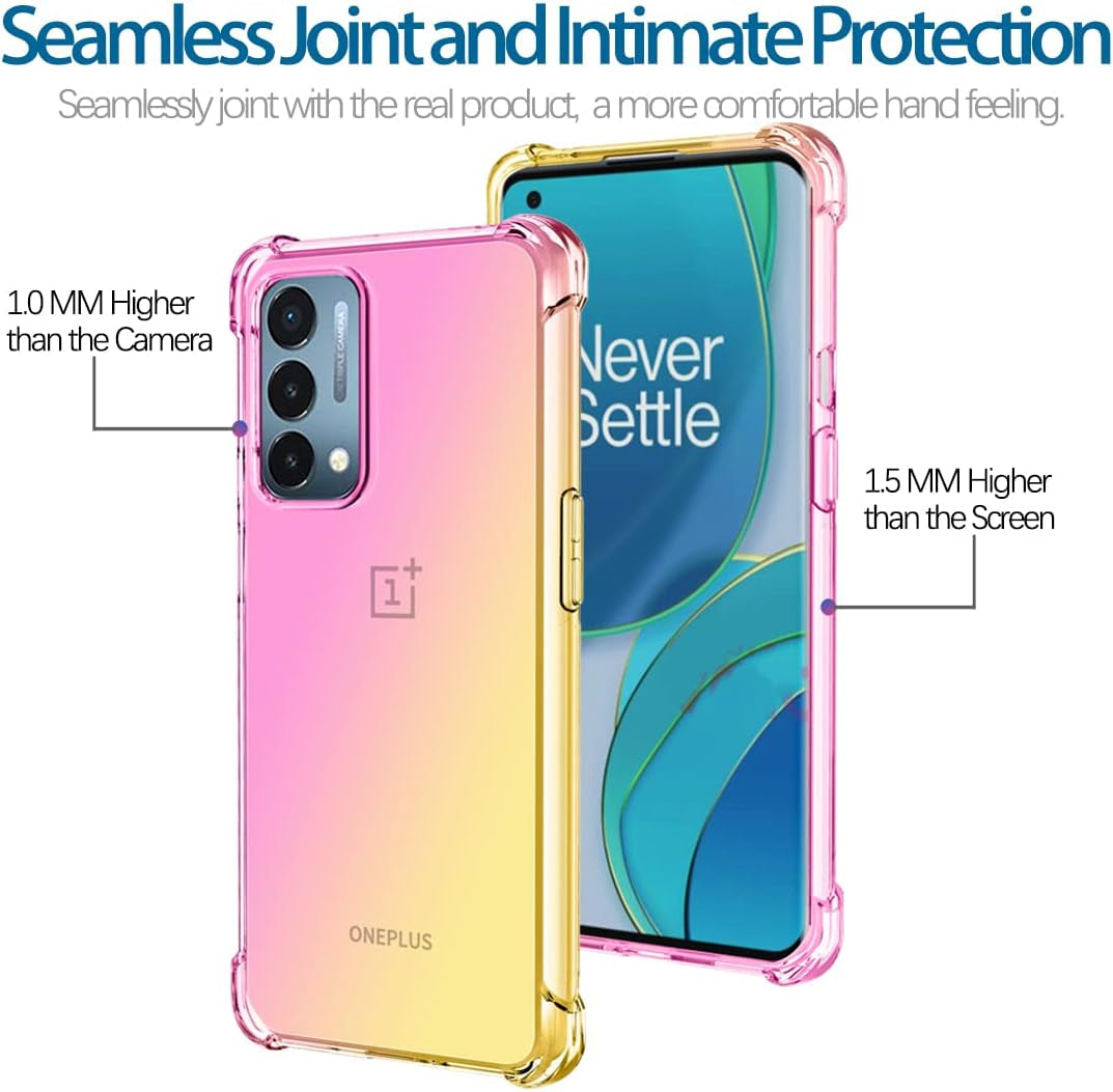 KOARWVC Case for Oneplus Nord N200 5G Case, Oneplus N200 DE2117 Case, Crystal Clear Case Gradient Slim anti Scratch TPU Shockproof Protective Phone Cases Cover for Oneplus Nord N200 5G (Pink/Gold)  KOARWVC   