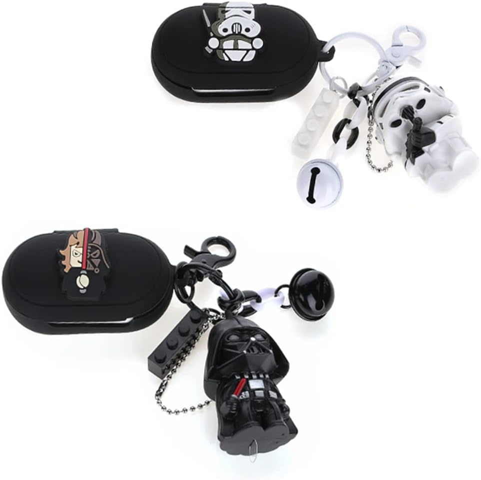 (2 Pack) Fit Designed for Samsung Galaxy Buds/Galaxy Buds+ plus Earbuds, BGAANM Silicone Cute Cartoon Character Charging Case Protection Cover with Doll Keychain Anti-Lost Lanyard Accessories Kits  BGAANM   
