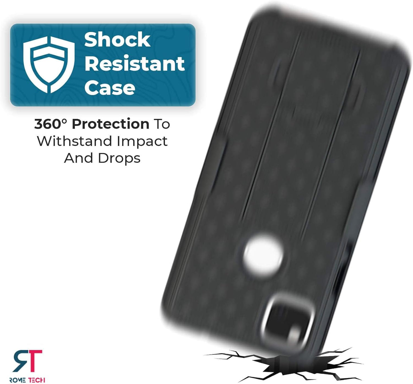 Rome Tech Holster Case with Belt Clip for Google Pixel 4A (2020) [NOT for 5G] - Slim Heavy Duty Shell Holster Combo - Rugged Phone Cover with Kickstand Compatible with Google Pixel 4A - Black  Rome Tech   