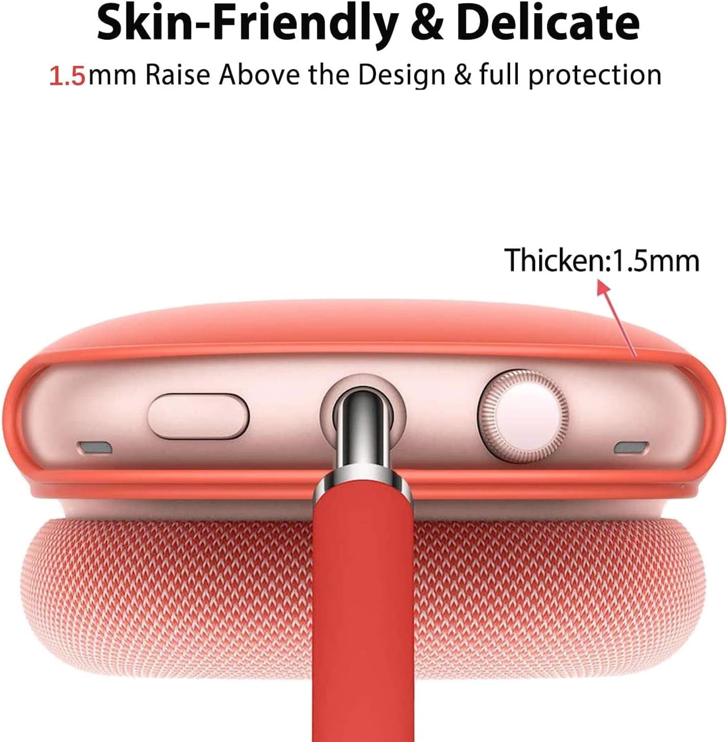 Ankasi Silicone Case Cover Compatible with Airpods Max,Soft Silicone Skin Cover Anti-Scratch Shock Resistant Shock-Absorbing Protective Case Kit for Apple Airpods Max 2020 (Red)  ANKASI   