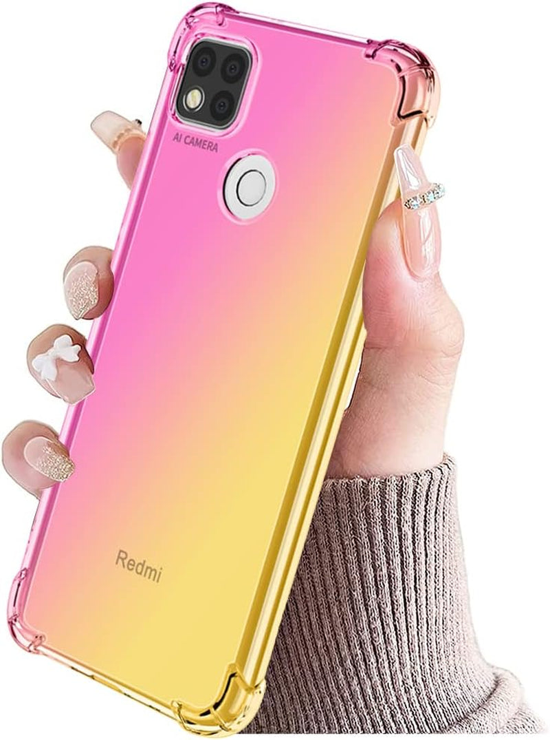 KOARWVC Case for Redmi 9C/Poco C3/Redmi 10A/Redmi 9 Activ Case, Crystal Clear Case Gradient Slim anti Scratch TPU Shockproof Protective Phone Cases Cover for Xiaomi Redmi 9C (Pink/Gold)  KOARWVC   