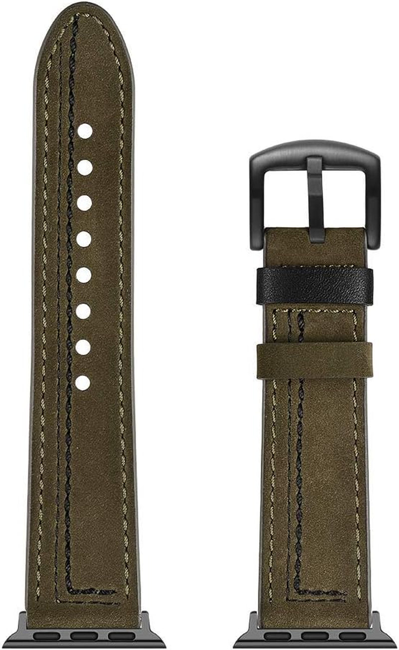 Compatible for Apple Watch 42Mm 44Mm 45Mm Leather Band Sport Replacement Strap for Iwatch Series 7 6 SE 5 4 3  Lerxiuer   