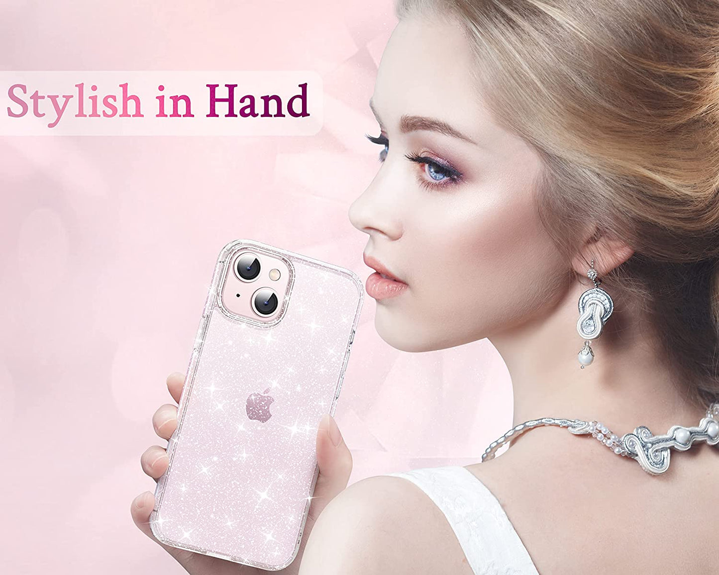 CASEKOO Crystal Clear for Iphone 14 Case & Iphone 13 Case, [Not Yellowing] [Military Grade Drop Protection] Shockproof Protective Phone Case 6.1 Inch 2022 Clear Glitter  CASEKOO   