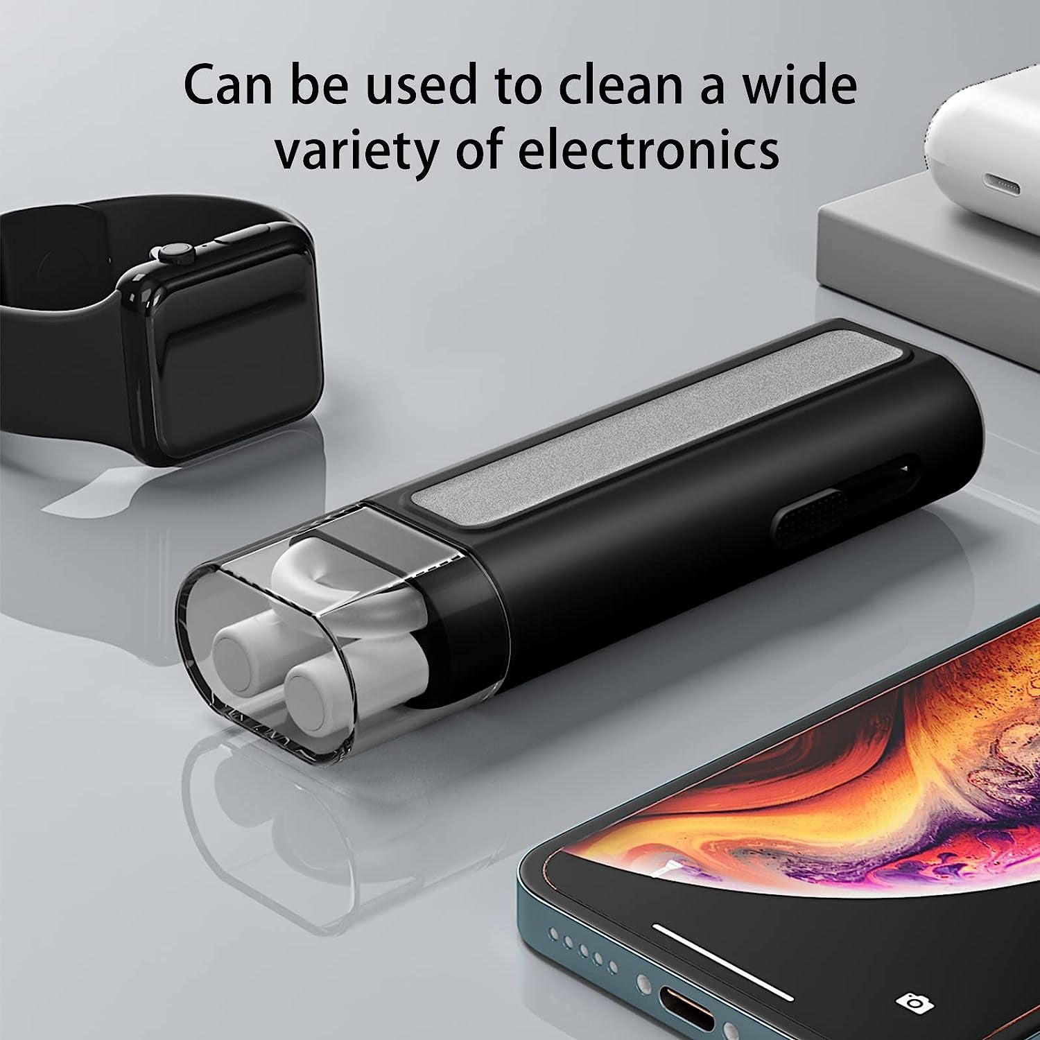 Earphone Keyboard Phone Cleaner Kit for Airpods Pro Macbook Iphone Ipod Camera,With Cleaning Pen and Cleaning Brush,Portable Multipurpose Cleaning Kit(Black)  Fuxless   