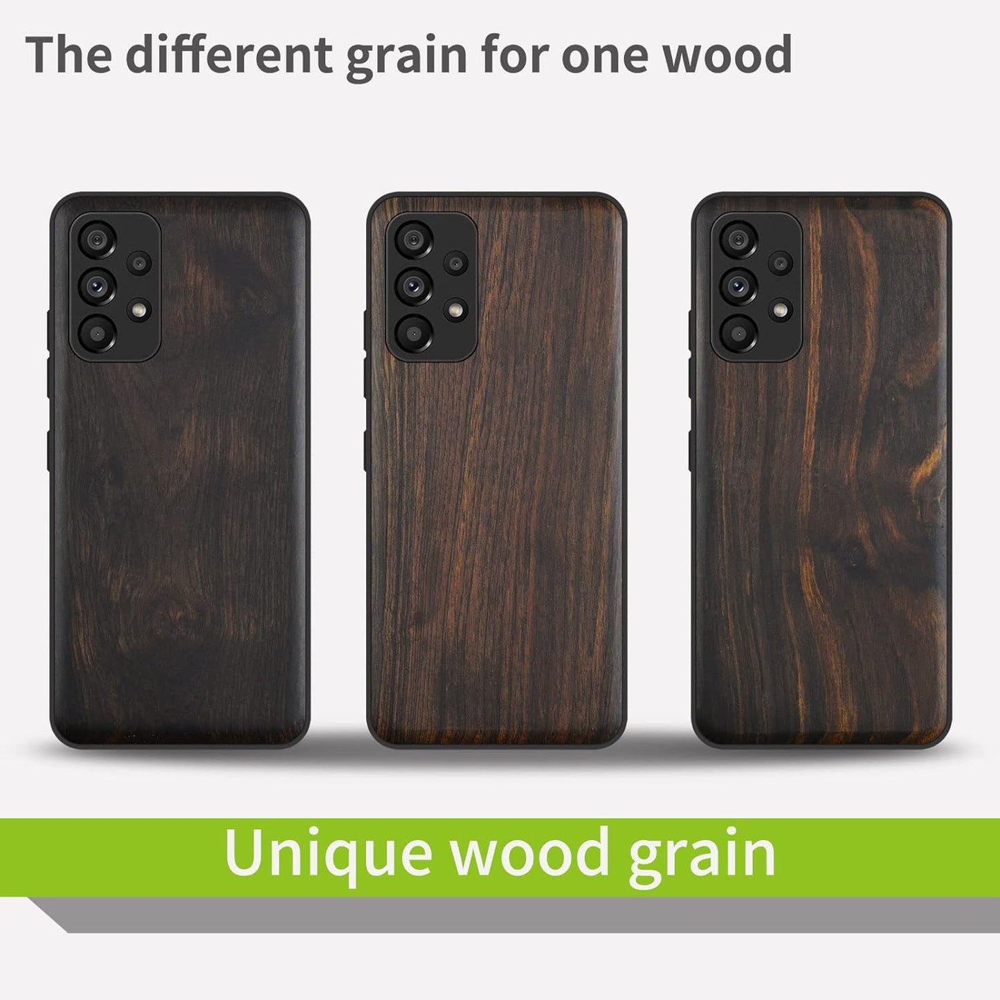 Carveit Wood Case for Samsung Galaxy A53 5G Case [Natural Wood & Black Soft TPU] Shockproof Protective Cover Unique & Classy Wooden Case Compatible with Galaxy A53 5G Case (Natural Wood-Blackwood)  Carveit   