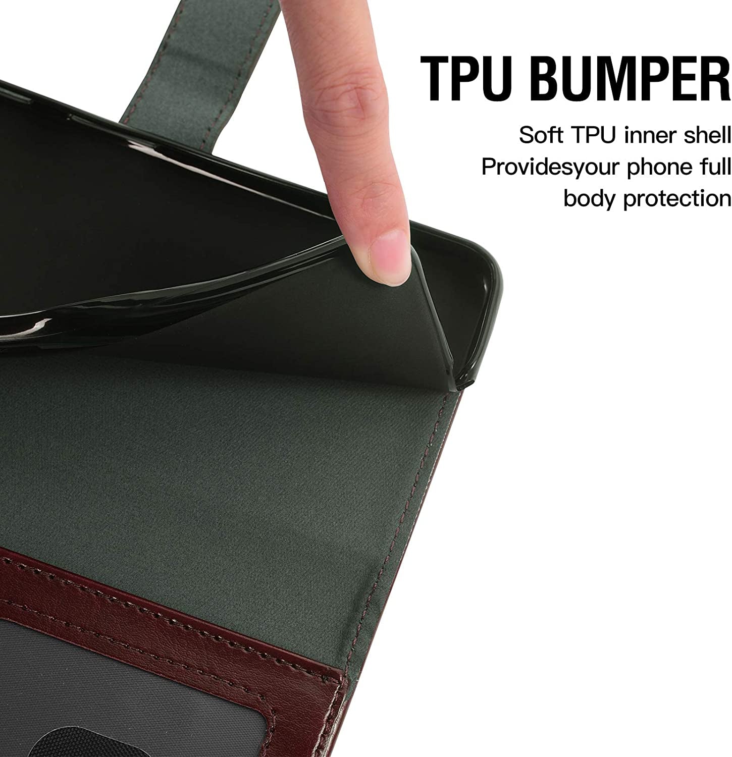 Asuwish Compatible with LG V40 Thinq Wallet Case Tempered Glass Screen Protector and Leather Flip Card Holder Stand Accessories Phone Cases for LGV40 Storm V 40 Thin Q V40Thinq LG40 40V 40Thinq Brown  Asuwish   