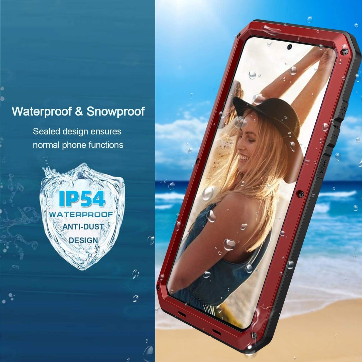 Galaxy Note 20 Case,Built-In Gorilla Glass Luxury Aluminum Alloy Protective Metal Extreme Shockproof Military Bumper Heavy Duty Cover Shell Case for Samsung Galaxy Note 20 6.7" (Red)  Love Mei Nillkin Shellbox   