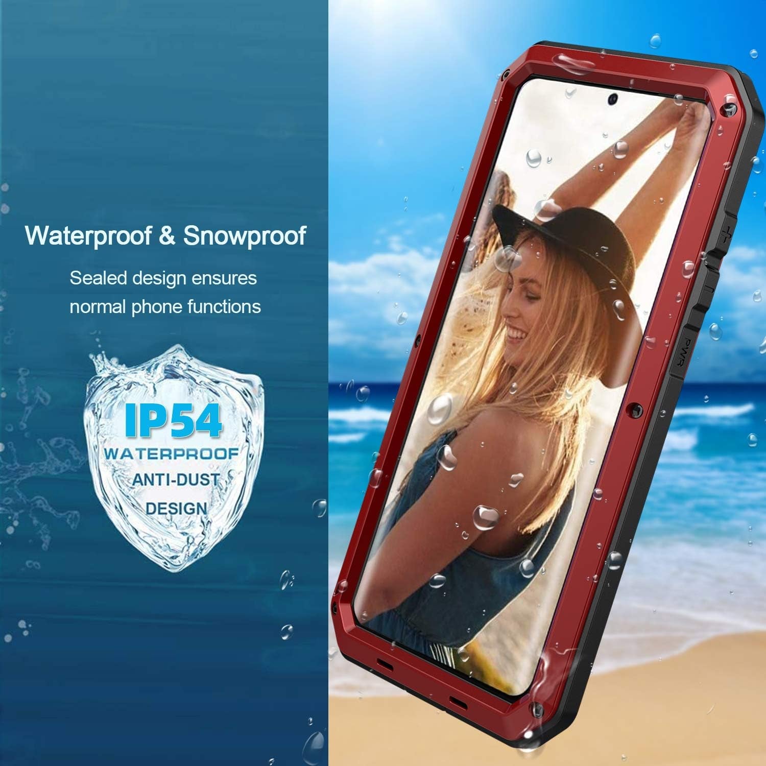 Galaxy Note 20 Case,Built-In Gorilla Glass Luxury Aluminum Alloy Protective Metal Extreme Shockproof Military Bumper Heavy Duty Cover Shell Case for Samsung Galaxy Note 20 6.7" (Red)  Love Mei Nillkin Shellbox   