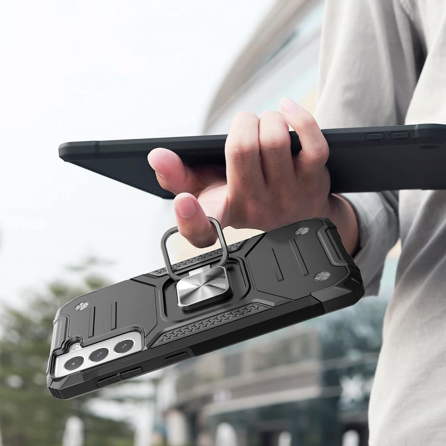 Idystar Galaxy S21 plus 5G Case, Galaxy S21 plus Case, Hybrid Drop Test Cover with Car Mount Kickstand Slim Fit Protective Durable Case for Samsung Galaxy S21 plus 5G 6.7 Inch, Black  IDYStar   