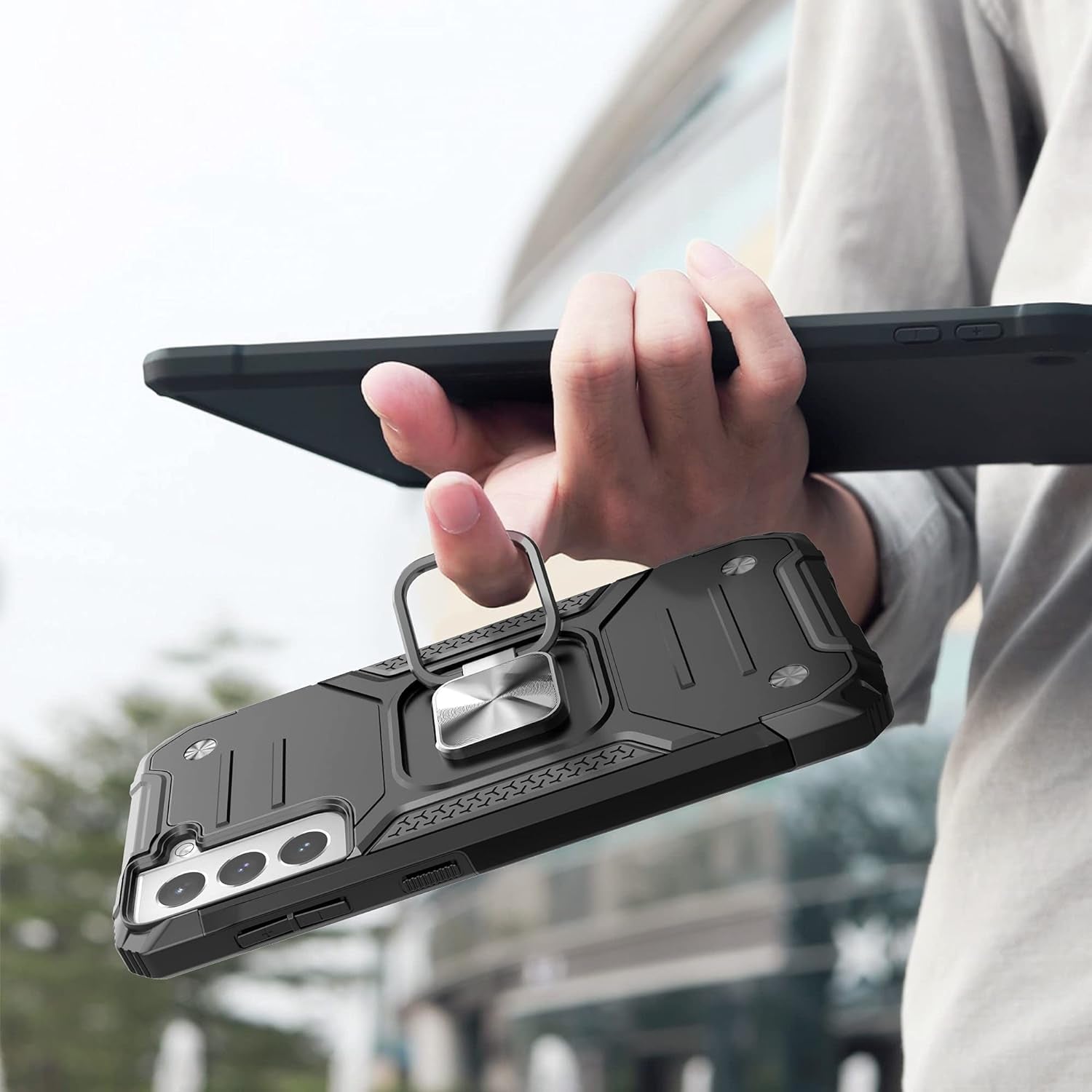 Idystar Galaxy S21 plus 5G Case, Galaxy S21 plus Case, Hybrid Drop Test Cover with Car Mount Kickstand Slim Fit Protective Durable Case for Samsung Galaxy S21 plus 5G 6.7 Inch, Black  IDYStar   