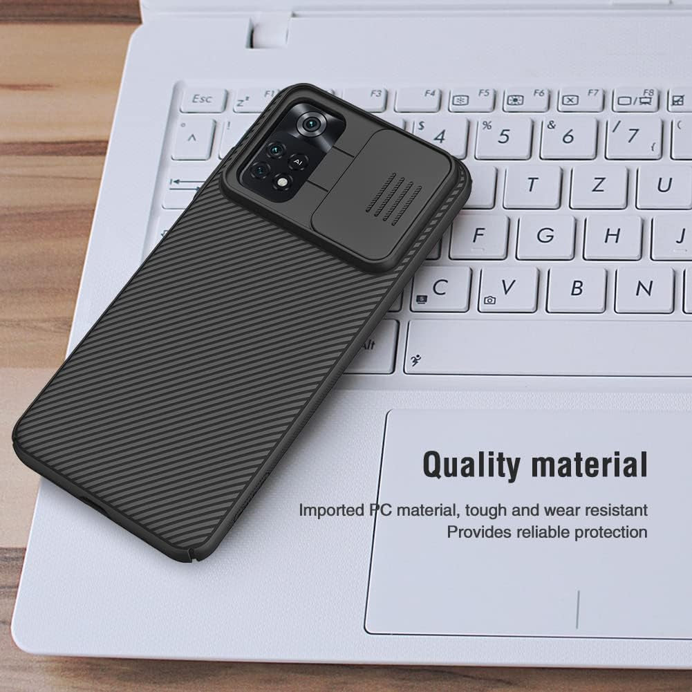 SZAMBIT Case with Camera Protection Compatible for Xiaomi Poco Series,With Camera Slide Cover,Anti-Fingerprint,Ultra Thin Hard PC Shockproof Bumper Case Compatible with Xiaomi Poco F5 Pro,Black  SZAMBIT   