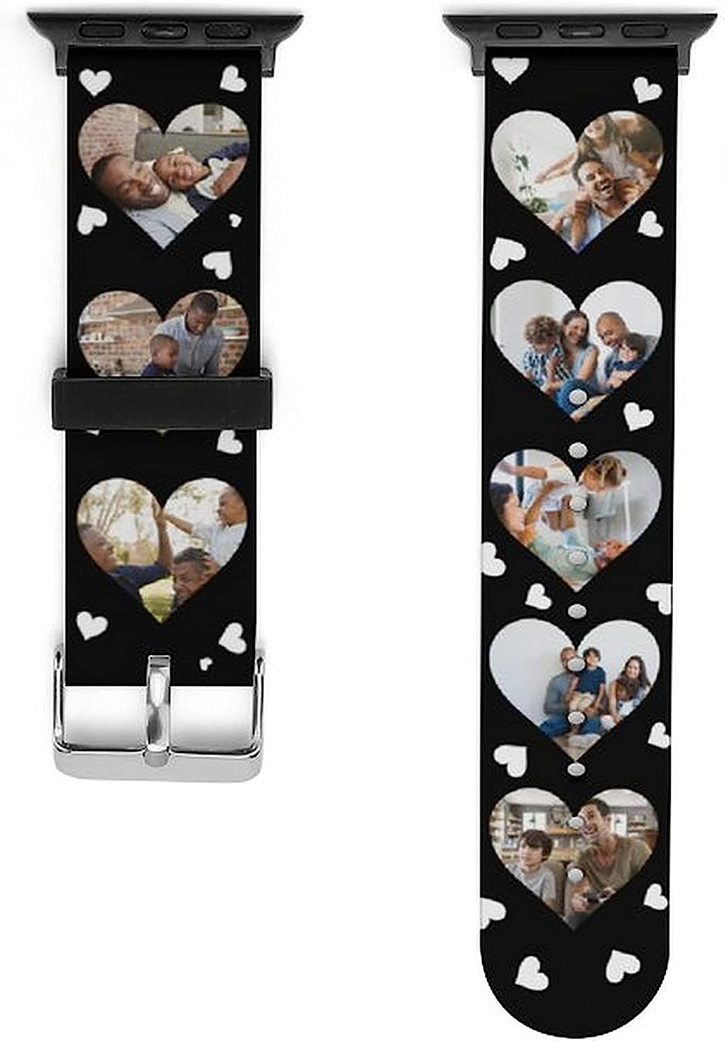 Custom Photo Band for Apple Watch 38Mm 40Mm 41Mm 42Mm 44Mm 45Mm 49Mm Women Men,Personalized Replacement Wrist Strap for Iwatch Series SE/8/7/6/5/4/3/2/1  Silmonkeyuls Silicone-Love Heart1 42mm/44mm/45mm/49mm 