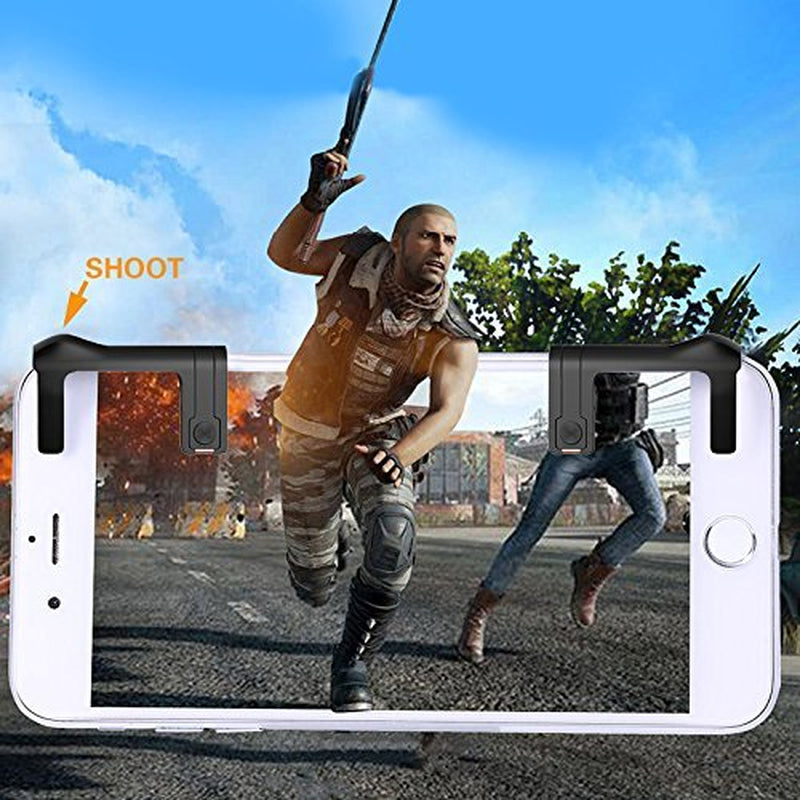 PUBG Mobile Game Controller, ELM Game Joystick Smart Phone Tablet Gaming Trigger [Upgrade Version] for Pubg/Fortnite/Rules of Survival, Cell Phone Gaming Joysticks for Android Ios(1 Pair)-Black  ELM Game   