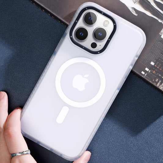 JUESHITUO for Iphone 14 Pro Max Case with Exclusive Buffer Belt [Military Protection&Full Camera Protection][Super Strong N52 Magnets][Liquid Silicone Feeling]Translucent Matte Back 6.7In(Matte Clear)  JUESHITUO   