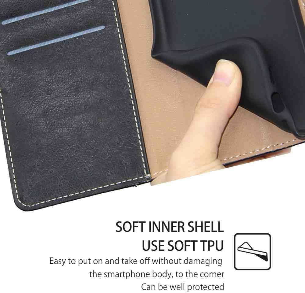 Cyr-Guard Phone Cover Wallet Folio Case for LG V30, Premium PU Leather Slim Fit Cover for LG V30, Good Touch, Black  Cyr-Guard   