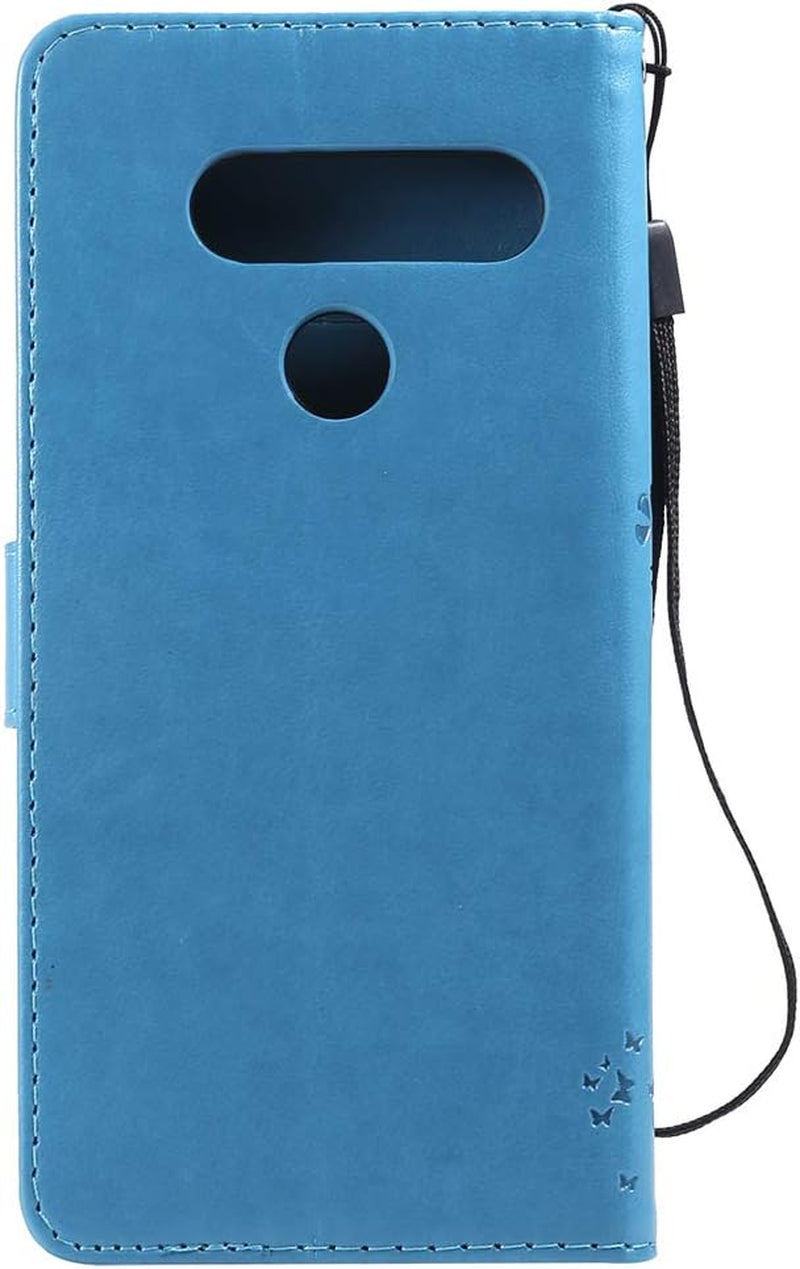 ISADENSER LG V40 Thinq Case LG V40 Flip Case for Women [Wallet Stand] as Case with Cards Slot Holder Cash Pockets Magnetic Closure PU Leather Wallet Case Cover for LG V40 Thinq Blue Cat Wish Tree  ISADENSER   