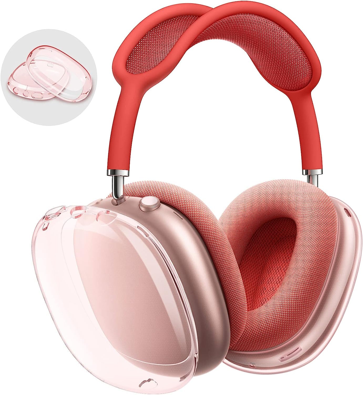 KOREDA for Airpod Max Case, Clear Soft TPU Anti-Scratch Protective Case Cover, No Yellowing Transparent Accessories for Apple Airpods Max (Clear Black)  KOREDA Clear Pink  