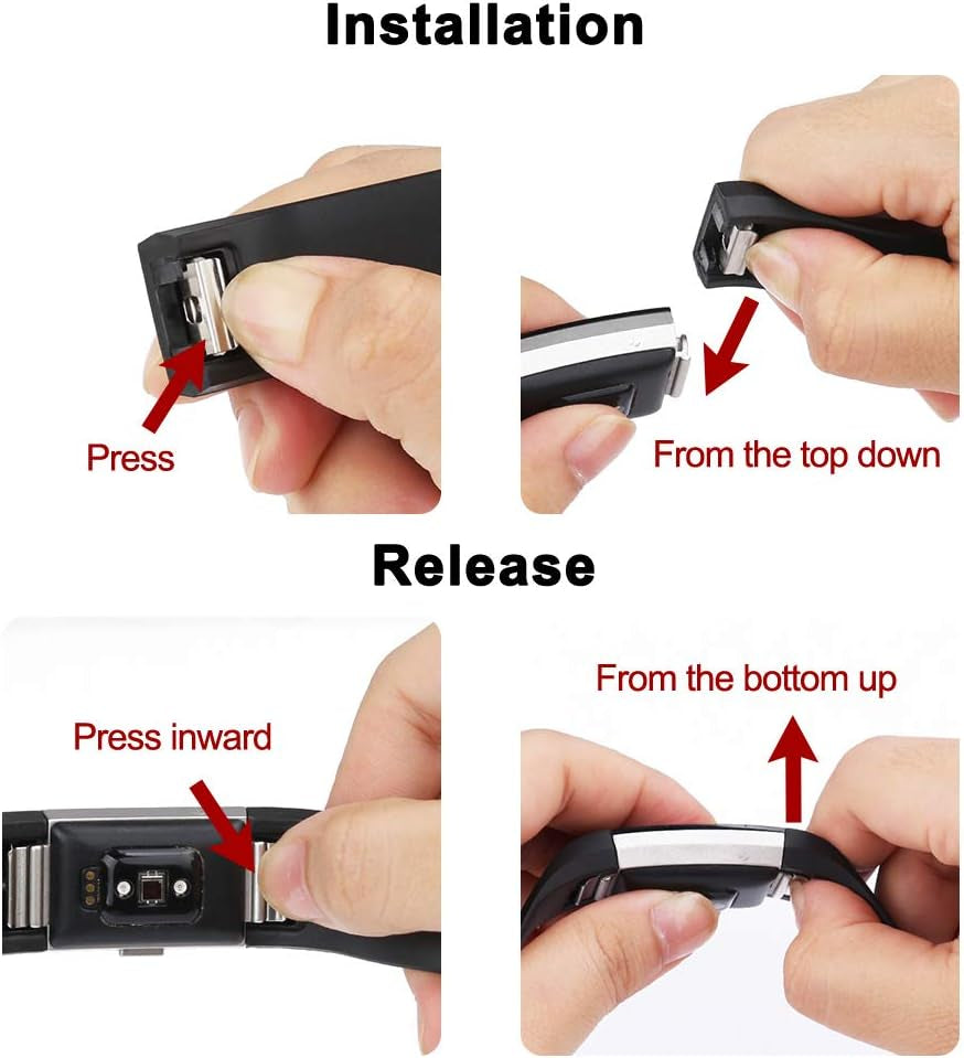 3 Pack Sport Bands Compatible with Fitbit Charge 2 Bands Women Men, Adjustable Replacement Strap Wristbands for Fitbit Charge 2 HR Small Large (Small, Black/Purple/Navy Blue)  Mugust   