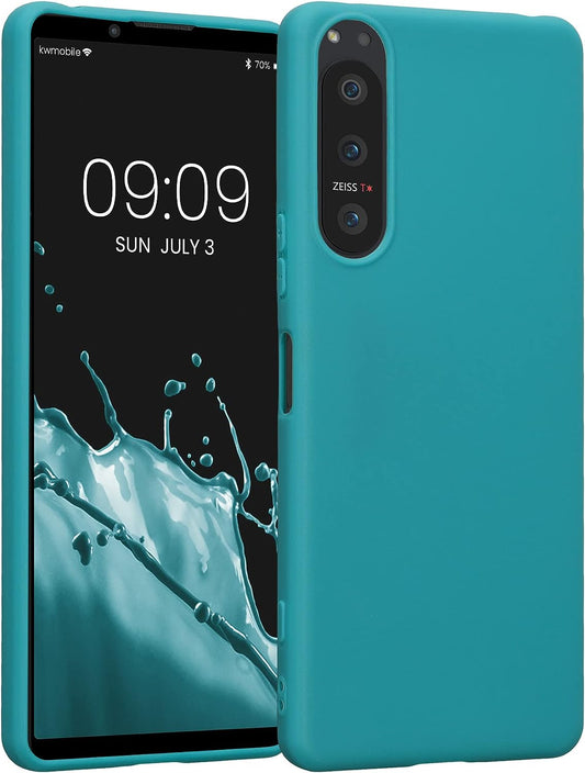 Kwmobile Case Compatible with Sony Xperia 5 IV Case - Soft Slim Protective TPU Silicone Cover - Teal Matte  KW-Commerce   